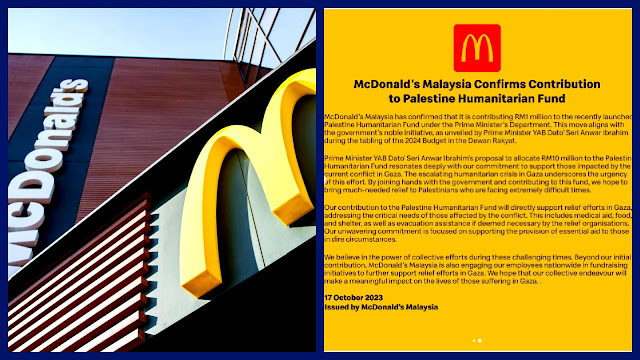 McDonald's MY Donates to Palestine Fund After Distancing from Israel Branch's 'individual' Actions